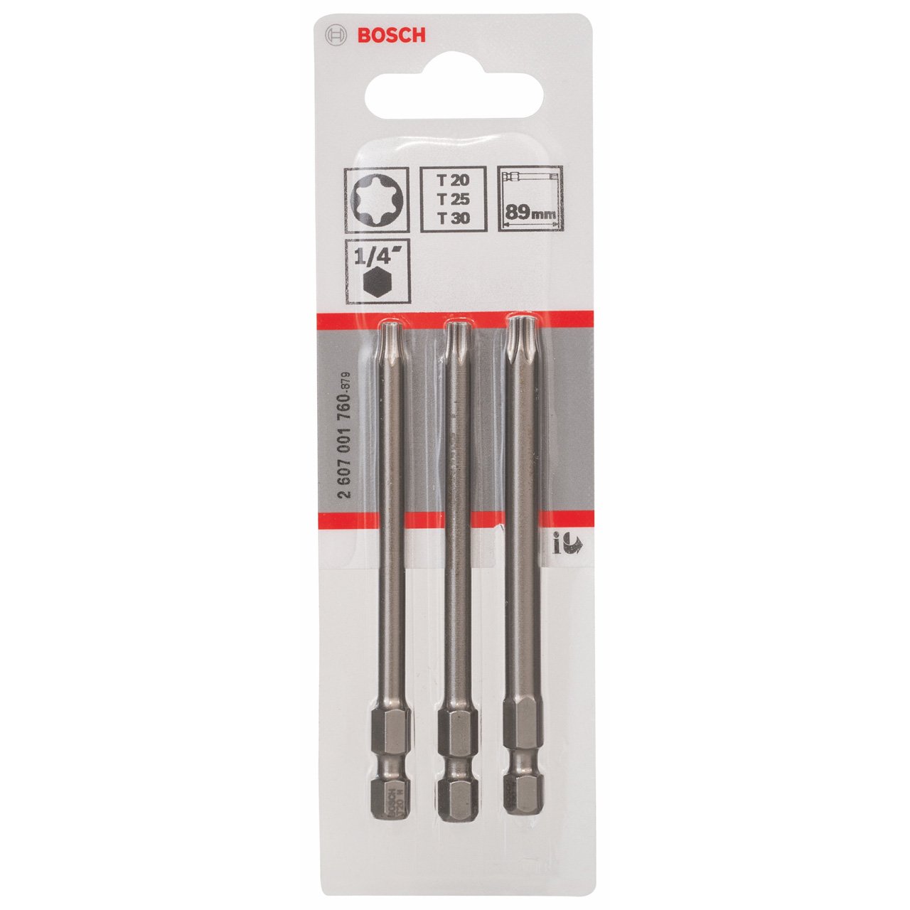 Bosch Silver 2607001760 89 Mm Extra Hard Screwdriver Bit (Set Of 3)