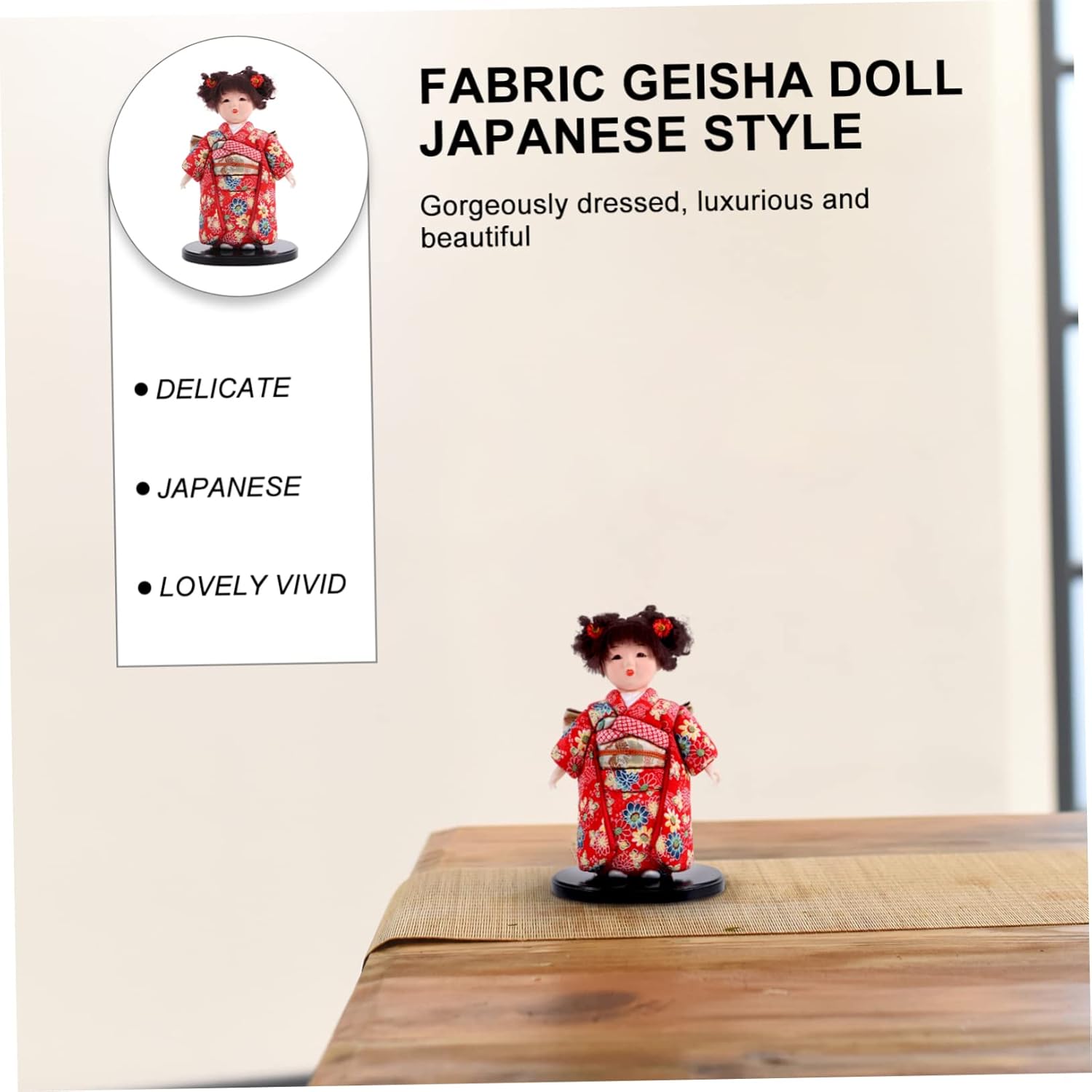 MAGICLULU Creative Handicraft Japanese Doll Adornment Handmade Kimono Doll for Unique Home Decor Photography Prop and Desktop Accent Random Hair Outfit Colors Random Color