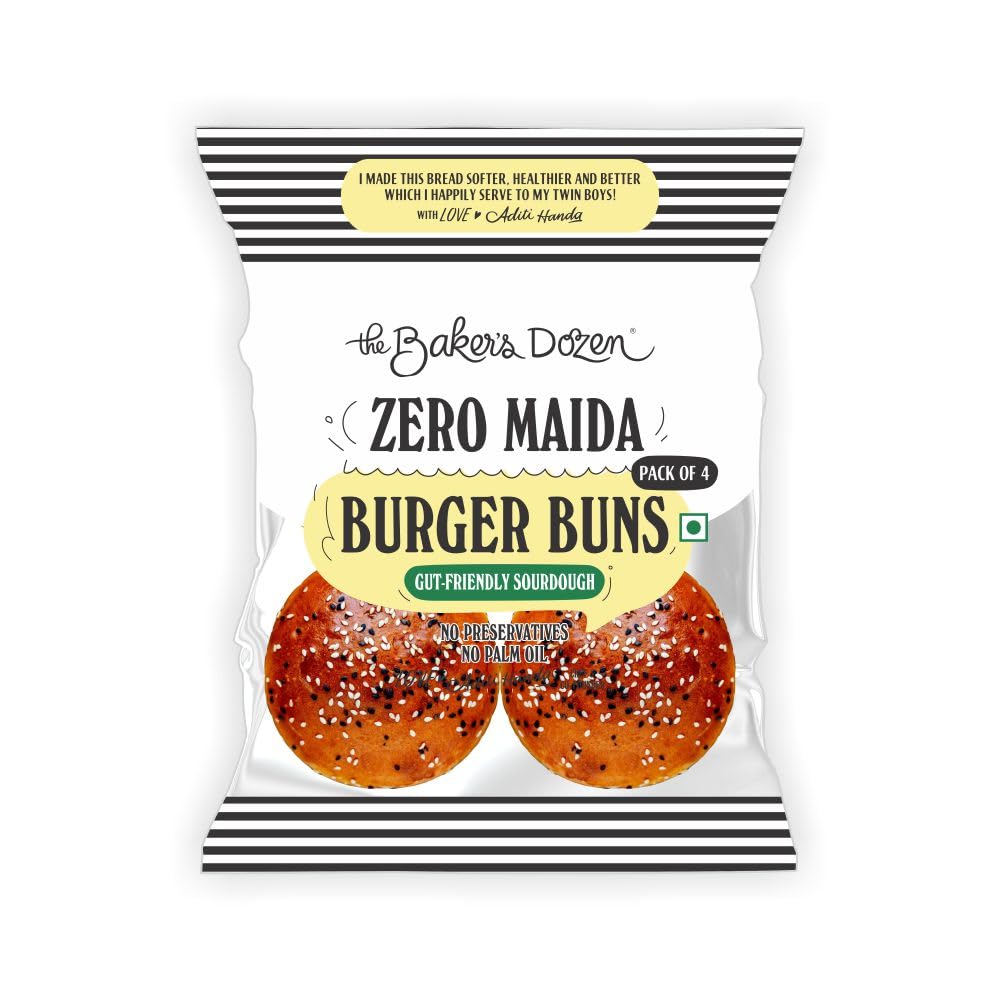 The Baker’s Dozen Burger Buns- Pack of 4, 200G