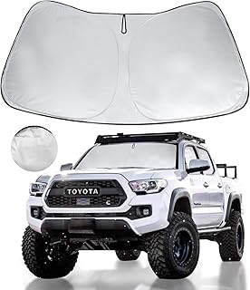 Windshield Sun Shade Window Sunshade Custom Fit 2023 2022 2021 2020 2019 2018 2017 Toyota Tacoma 2Dr 4Dr Pickup Truck Accessories Foldable SUV Sun Visor Shield Protector Limited 2Door 4Door