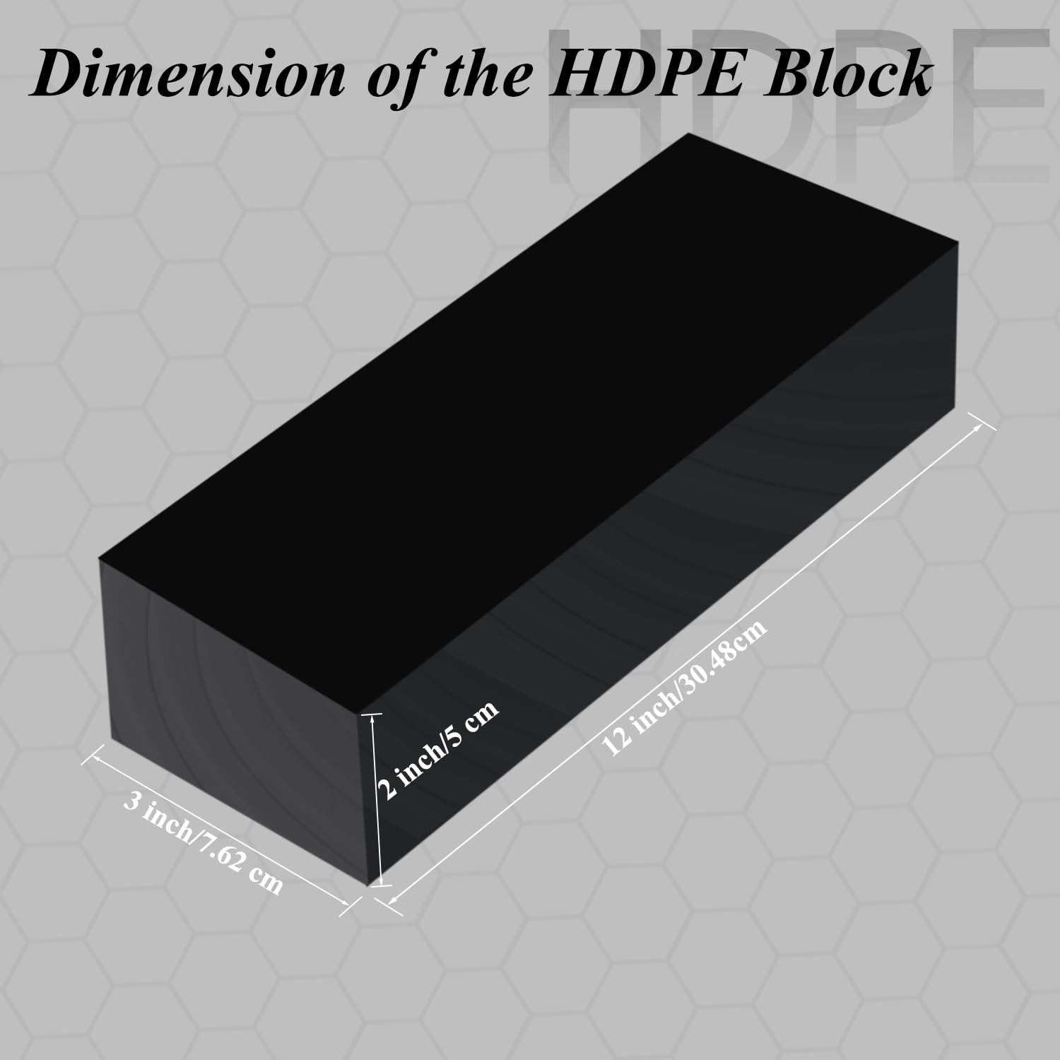 HDPE Plastic Sheet Block - Black, 3" x 12" -2 HDPE Plastic Sheet Block - Black, 3" x 12" -2