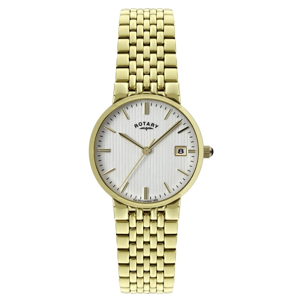 Rotary Men's Quartz Silver Dial Analogue Display and Gold Stainless Steel Bracelet GB00498/06