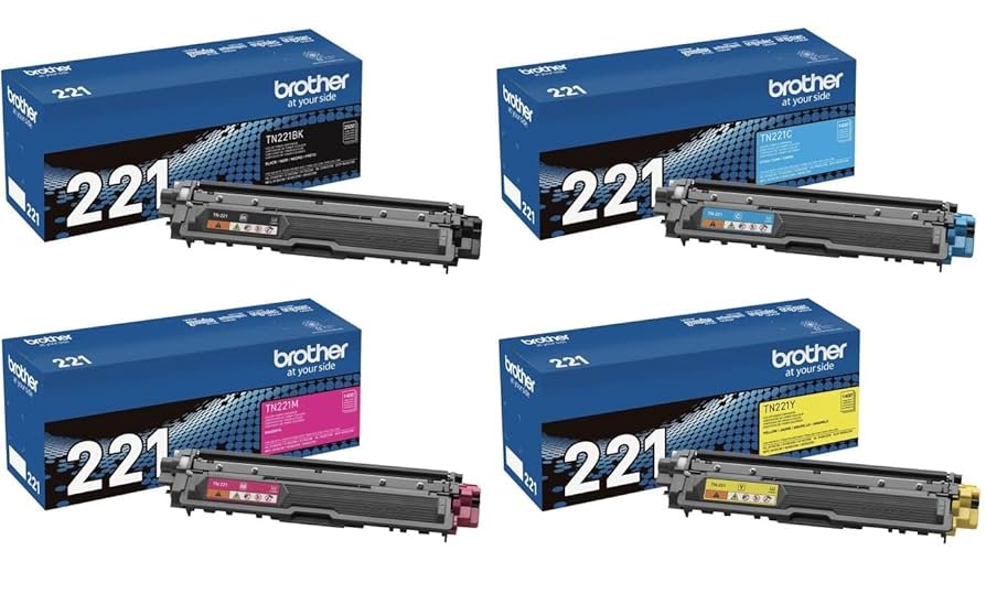TN221 ブラック×2 マゼンタ×1 イエロー×1 Amazon.com: Brother Genuine TN221BK, TN221C, TN221M, TN221Y