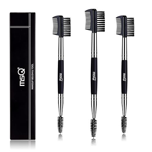 MSQ Eyebrow Brush and Comb Eyelash Brush 3 Pcs Eyelash Comb