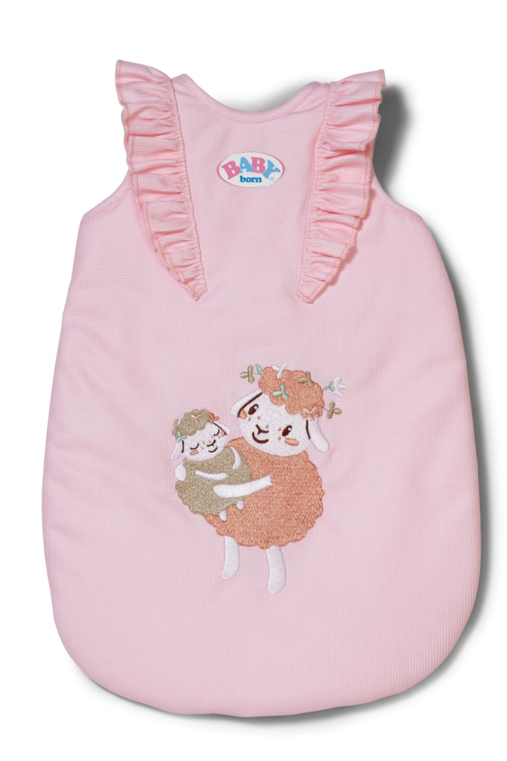 BABY born Sleeping Bag in pink with floral design and Velcro straps, suitable for 36cm and 43cm dolls