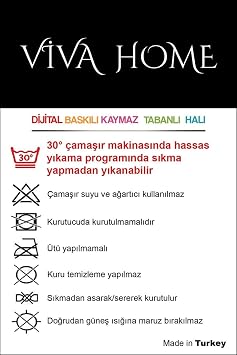 Viva Home Kaymaz Taban Makinede Yıkanabilir Vintage Kesme Yolluk Ar663, Bej, 80 X 150