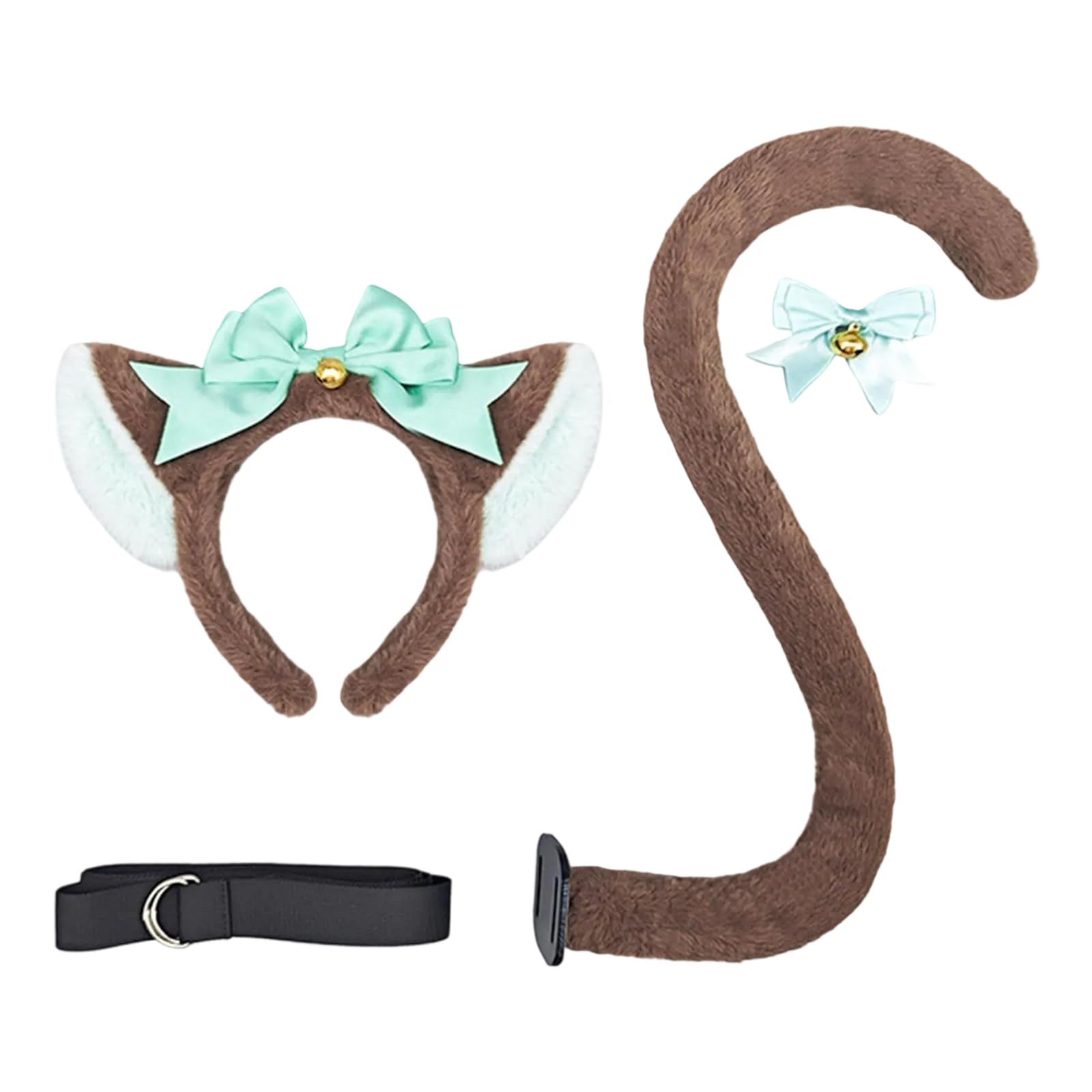 Xjdzineq Kitten Role Play Costume Animal Ear Headband Tail Halloween Animal Cosplay Accessories for Women Girl Birthday Halloween Girls' Headband