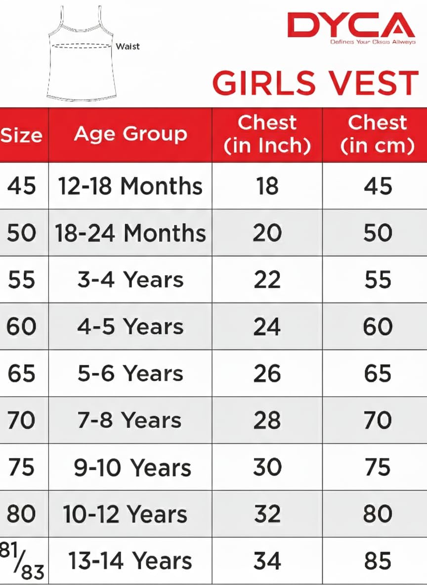 DYCA by Bodycare Girls Vest with 100% Cotton Printed Vest Dori Neck Sleeveless Assorteed Pack of 4 Skin 2