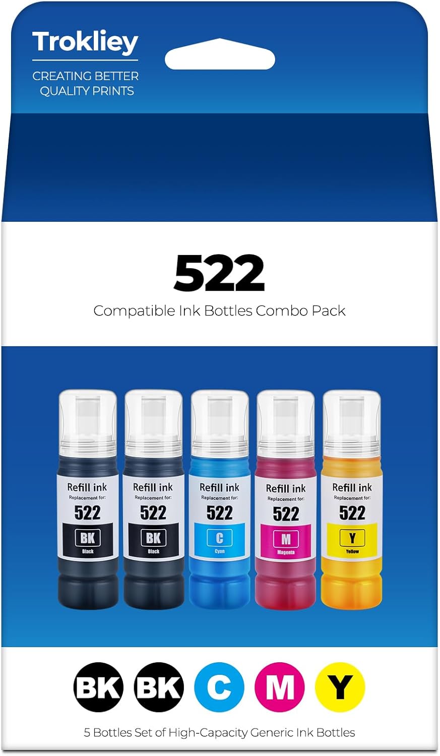 522 botellas de repuesto de tinta ET-2800 ET-4800 ET-2400 ET-2803 repuesto de repuesto de tinta para botellas de repuesto de tinta Epson 522