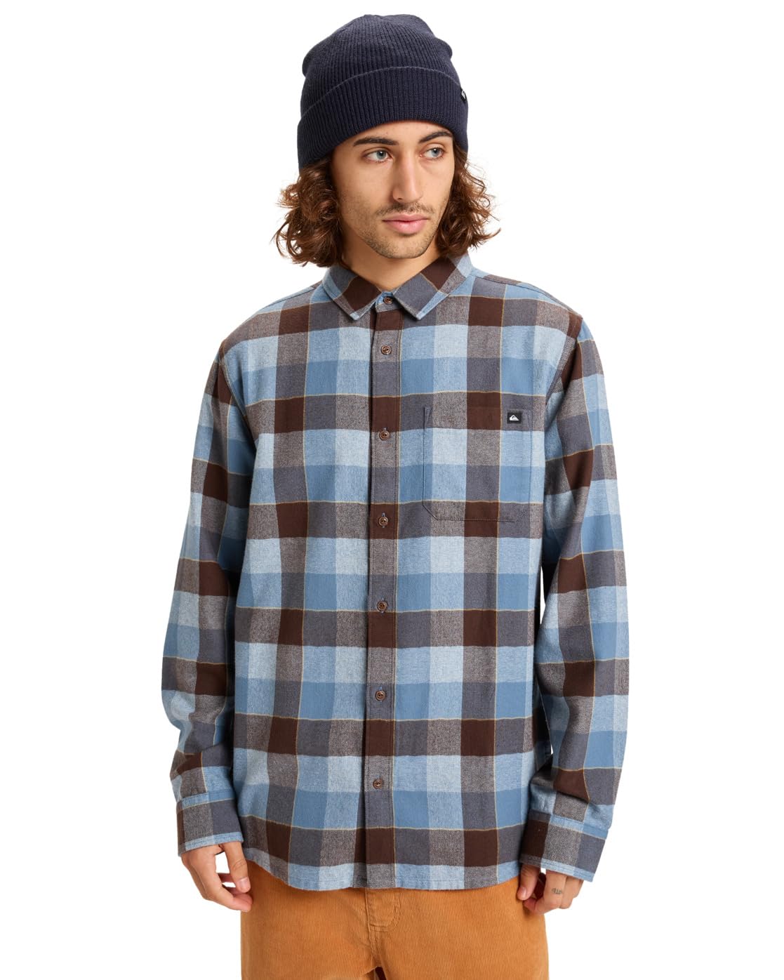 Quiksilver Sweater Motherfly Plaid LS Shirt Men's Blue S
