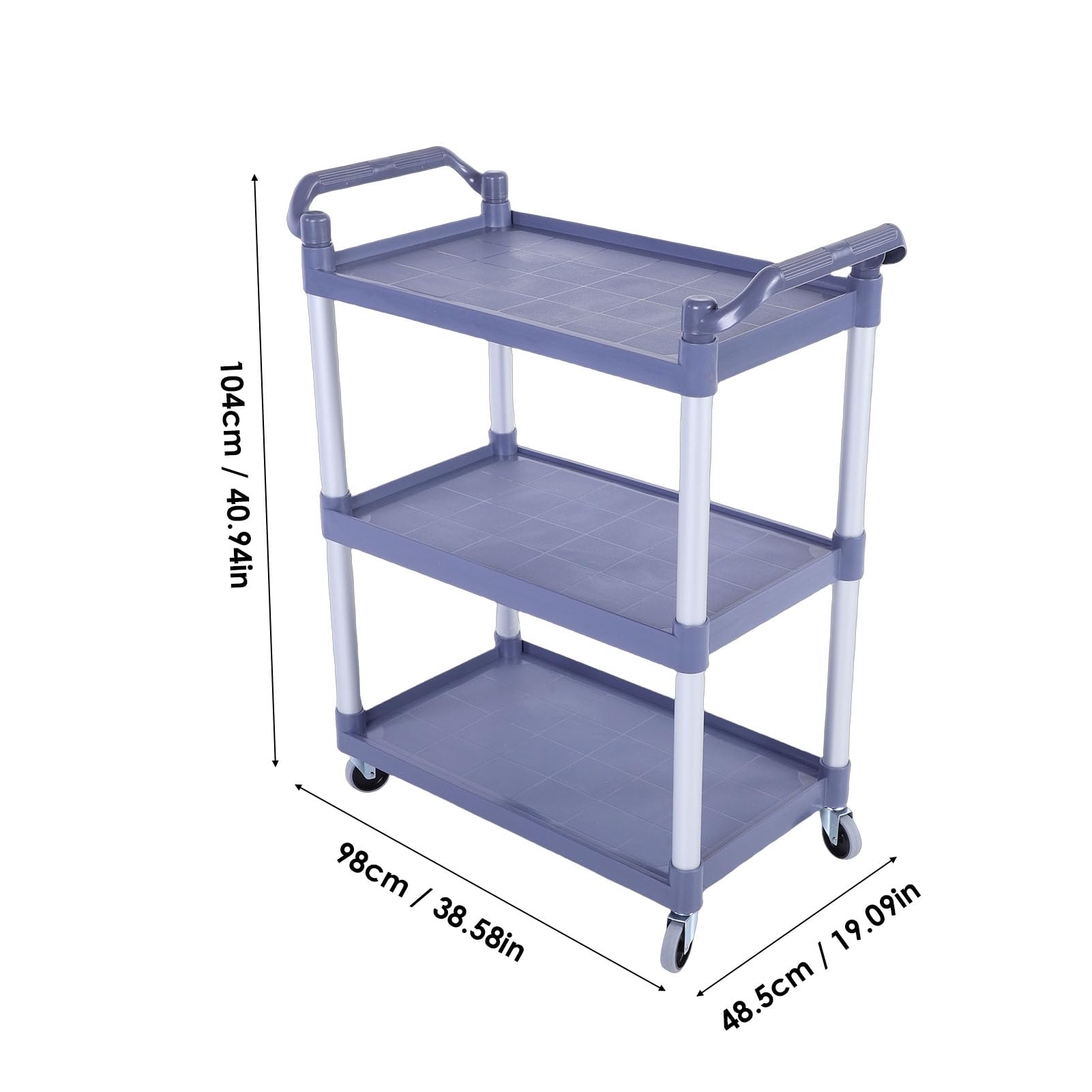Luocute Carrello Portautensili, Carrello Portautensili per Carichi Pesanti a 3 Livelli con 4 Rotelle Universali e Maniglia Ergonomica, capacità di 150 Kg per Garage, Officine,