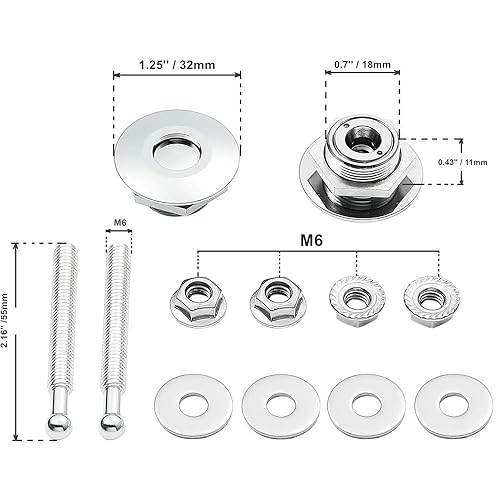 Miniatura 10 de STETION - Kit de cierre de liberación rápida para parachoques, capó, placa de matrícula de automóvil, 1.25 pulgadas de diámetro, aleación