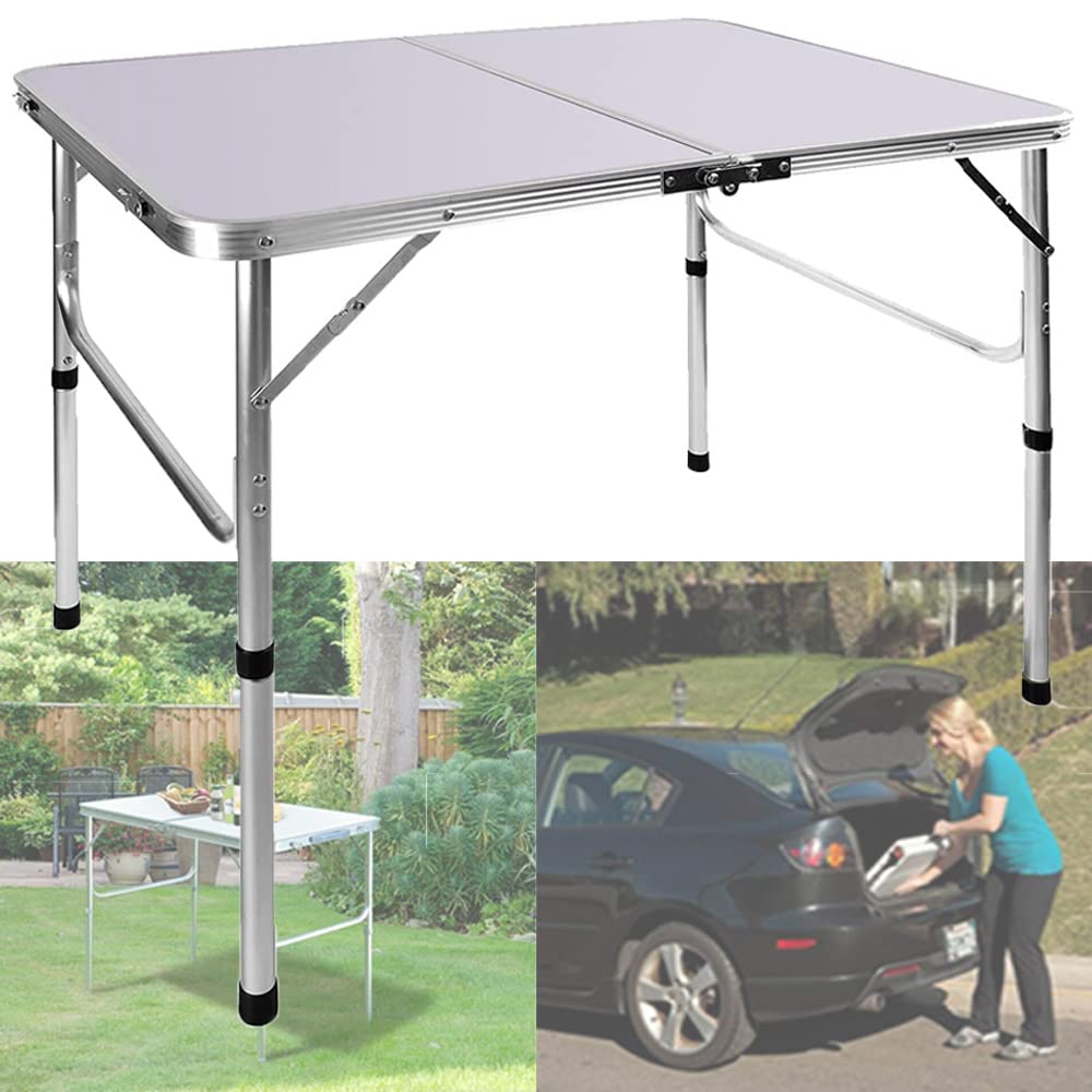 Trestle Table-Adjustable Height 3FT (L90 x W60 x H37/67cm) Fold-up ...