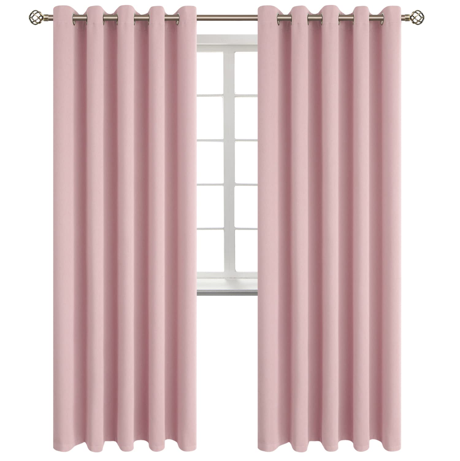 BGment Pink Room Darkening Curtains 84 Inch for Living Room - 2 Panels