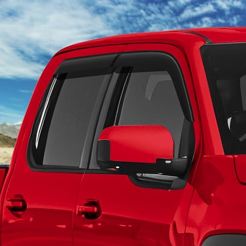 Miniatura 2 de Voron Glass Protectores de lluvia extra duraderos con cinta adhesiva para Nissan Frontier 2022-2026 Crew Cab, deflectores de ventana, viseras de