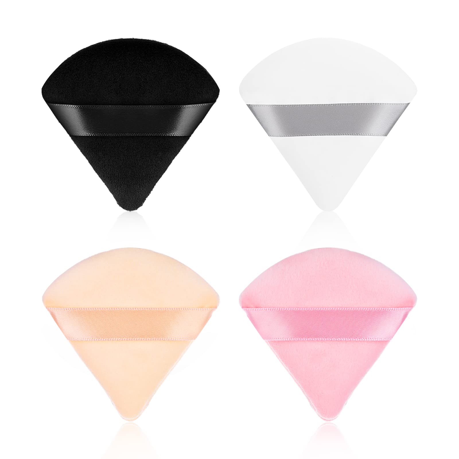 Sibba Puderquasten Set – 4 Stück, Dreieckig, Für Nass & Trocken, Ideal Für Foundation & Puder