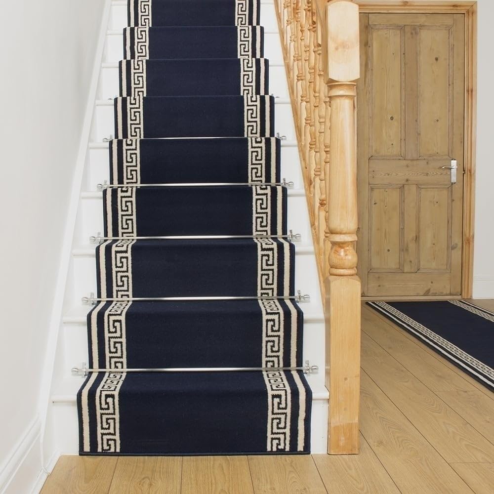 runrug Soft & Comfortable Stair Runner - Smooth & Durable Carpet for Stairs - Stain-Resistant, Fade-Resistant - Multiple Sizes - 60cm x 480cm - 9mm Thick - Key, Blue — image 1
