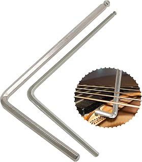Hordion 4mm & 5mm Truss Rod Wrench, Ball End Allen Wrench Guitar Truss Rod Adjustment Tool Extended Hex Key for Martin Acoustic Guitar, Silver