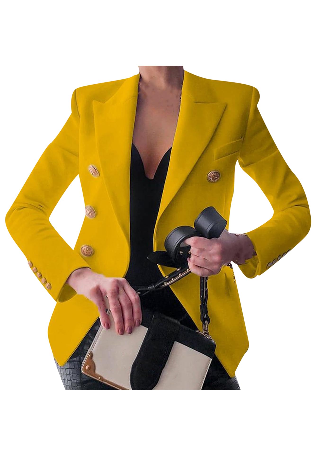 EFOFEI Womens Long Sleeve Solid Color Blazer Casual Work Office Open Front Blazer Jacket Suit Cardigan
