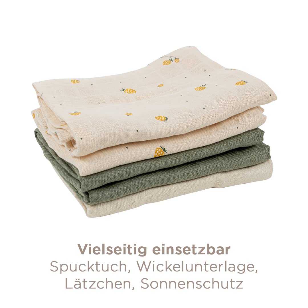 5 Stück Spucktücher Für Babys – 60x60 Cm, 100% Baumwolle, Saugstark & Atmungsaktiv, Waschbar, In Morandi-Farben