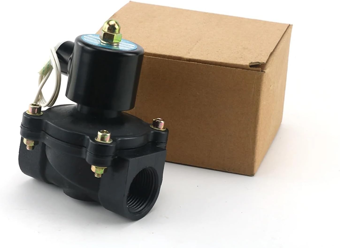 AC 220V 12V/24V 1/2" 3/4" 1" 2" Normally Closed Plastic Solenoid Valve DN15/20/25/32/40/50 Air Water On-off Valve(1/2",DC12V)