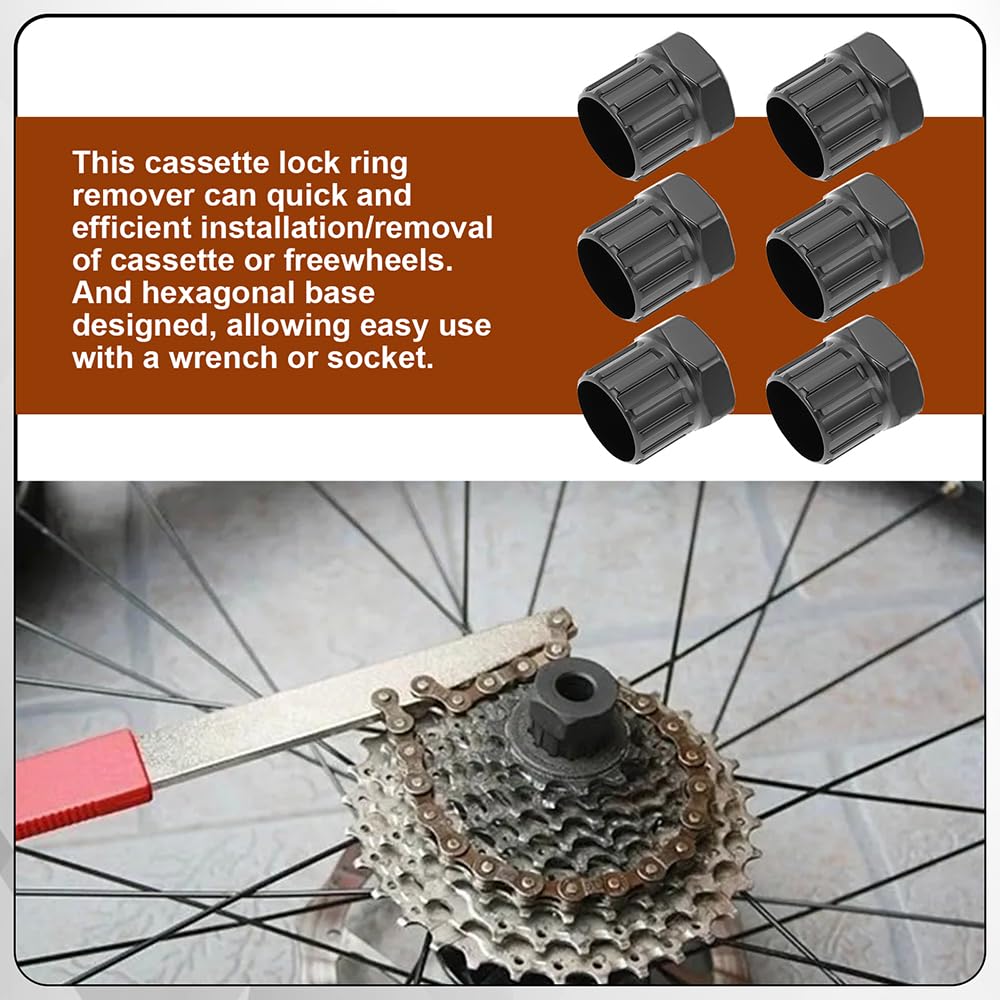 Mtsooning 6PCS Freewheel Cassette Removal Tool,Ebike Freewheel Lockring Tool Compatible with ATX, SunRace - Image 4