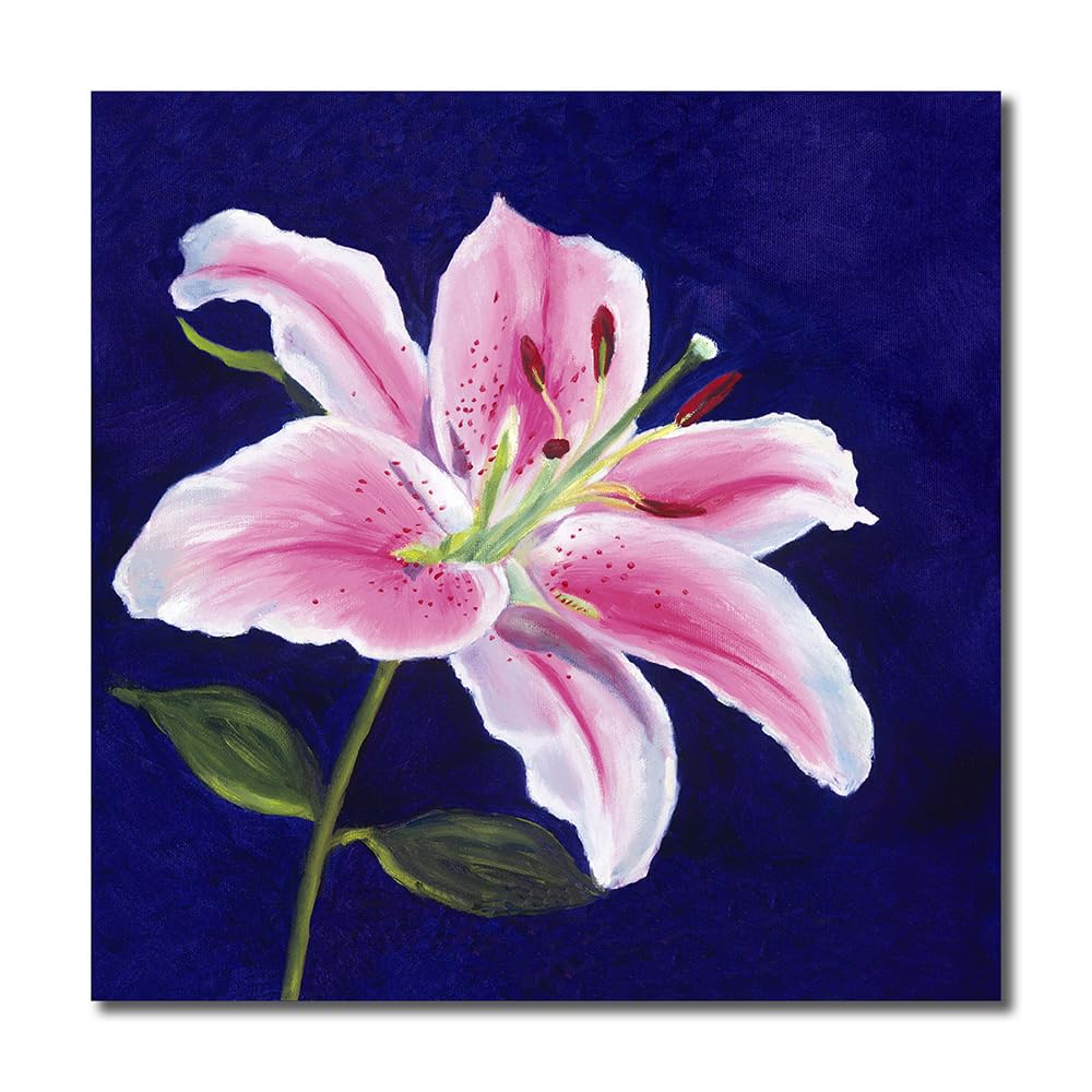 MKB555 - Digital Canvas Painting - Stargazer Lily - For Your Beautiful Space - Canvas Painting Suitable Size 12X12 inches ½ inch Additional Border Each Side.