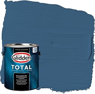 Glidden Total Interior Wall Paint & Primer All-in-One, Chinese Porcelain/Blue, Semi-Gloss, 1 Gallon