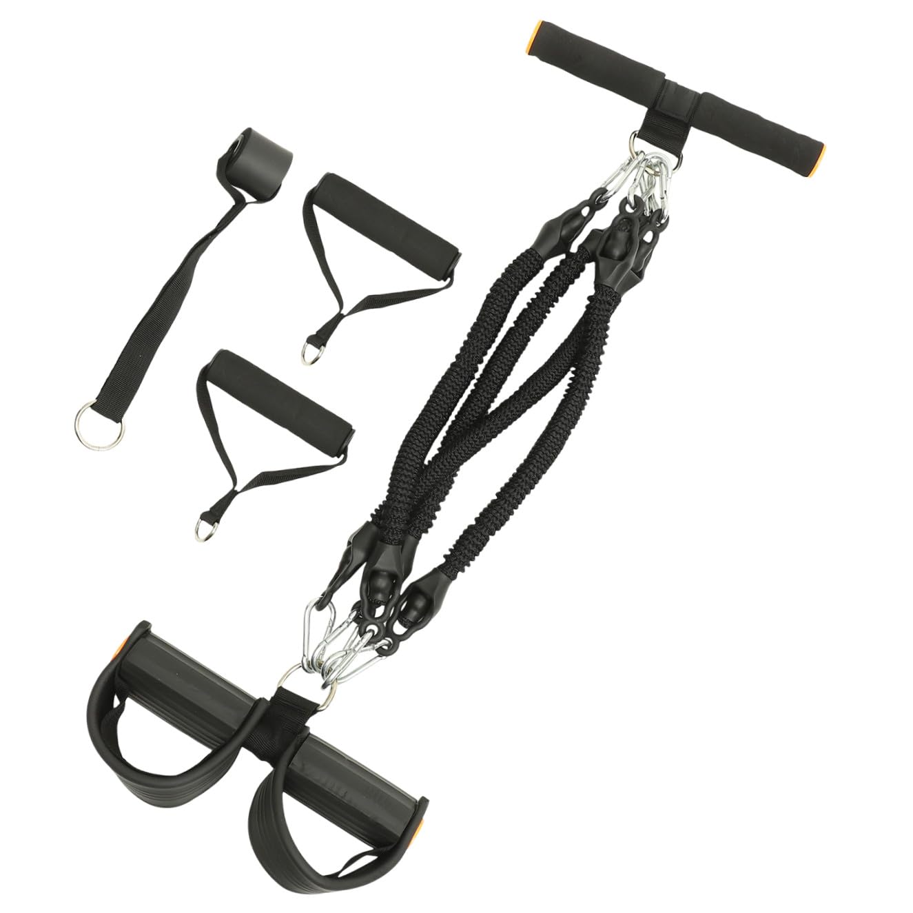 Corda Elastica Attrezzo Fitness Multifunzionale Nero per Esercizi Pedale in Pte e Schiuma per Allenamento Muscolare e Modellamento del Corpo a Casa