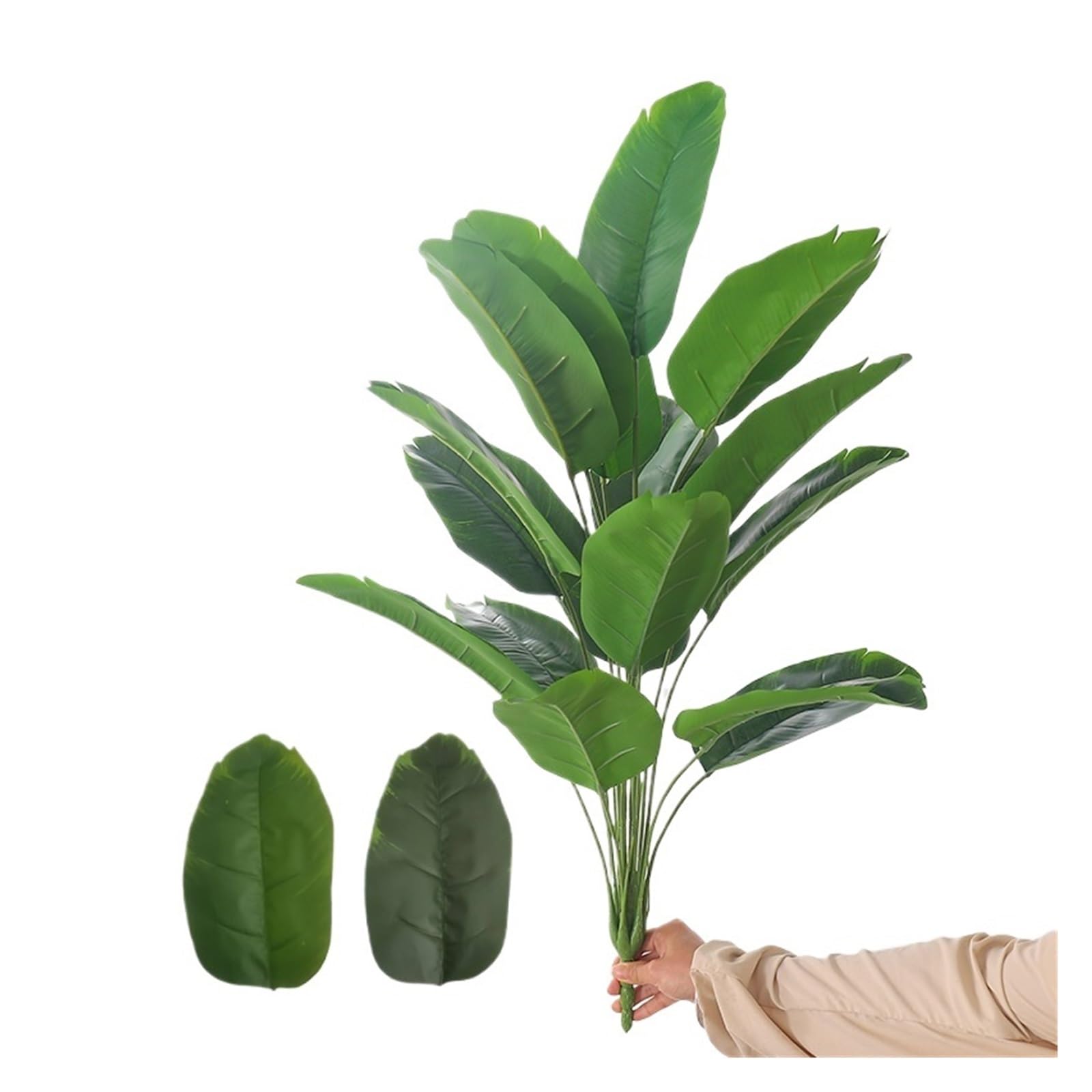 Künstliche Tannenzweige 90 cm große Tropische Kunstpflanzen, Paradiesvogelbaum, gefälschte Bananenblätter, Kunststoff-Palmenpflanzen for die Dekoration zu Hause und im Garten(80cm 18leaves)