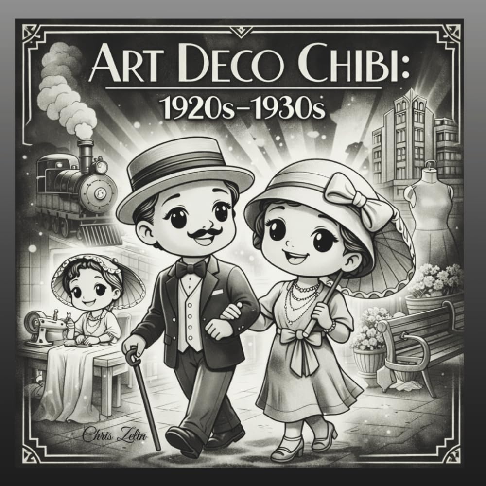 Art Deco Chibi: 1920s - 1930s: Color adorable, relaxing cozy kawaii moments