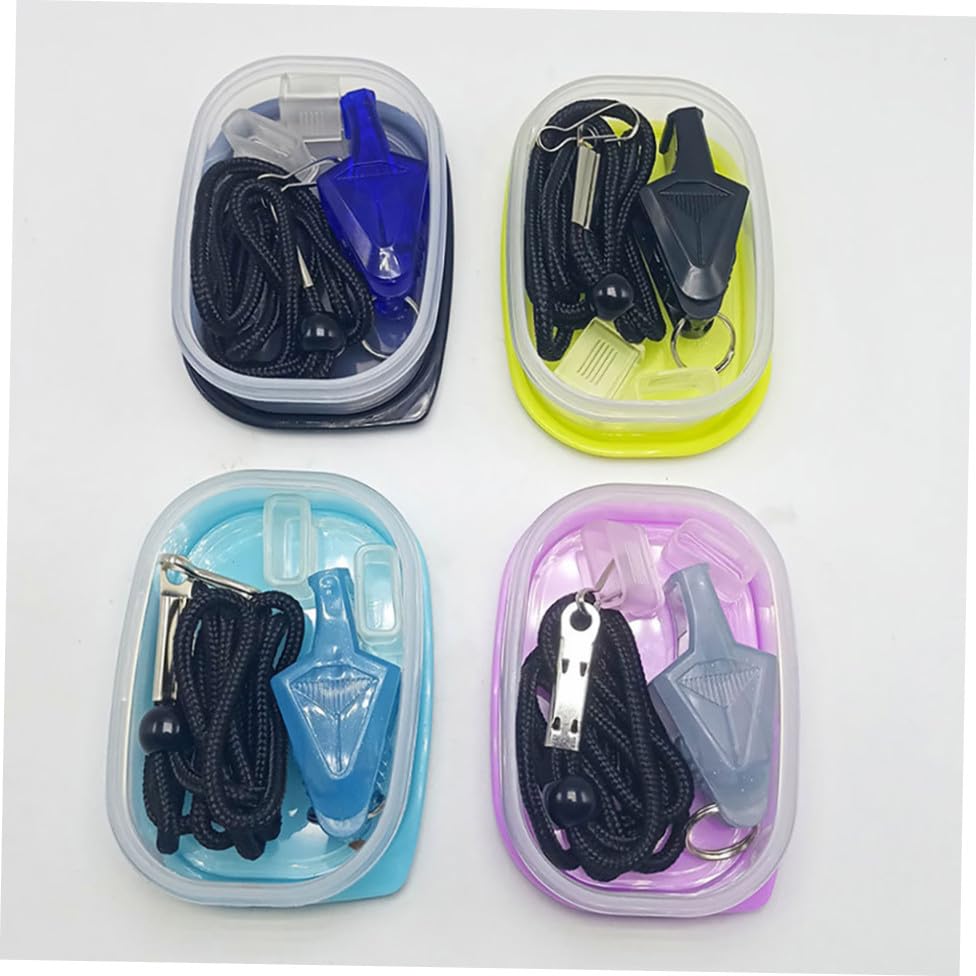 Set de silbatos deportivos portátiles con cordón miniatura 6
