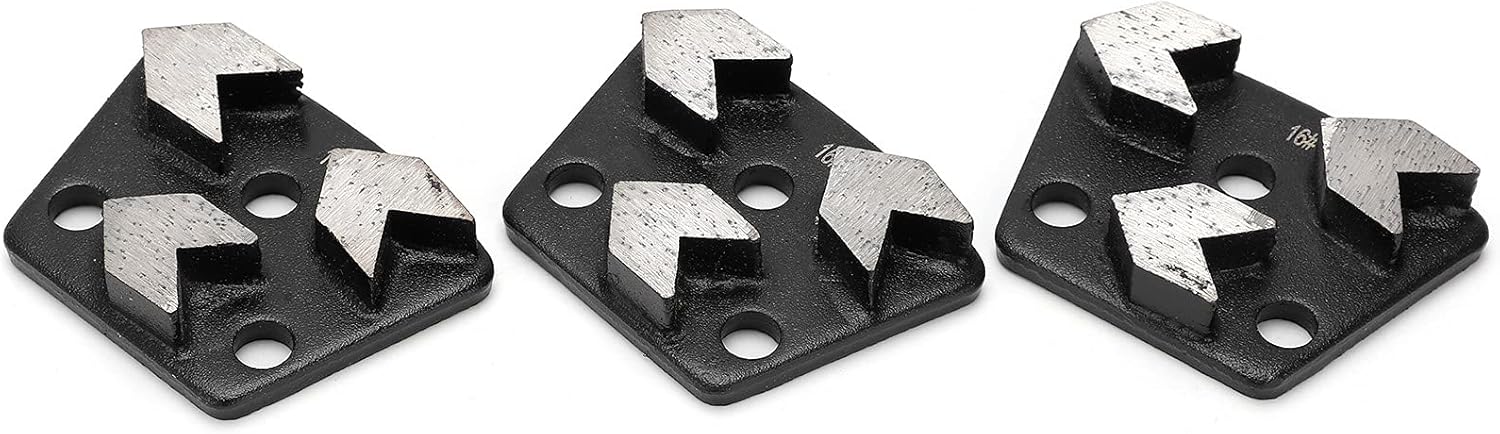 Trapezoid Concrete Grinder Set 16-Piece Tool for Disk Sanding & Cutting with 3pcs Shoes - Black Shaped Grinding Discs for Stone Masonry Tools