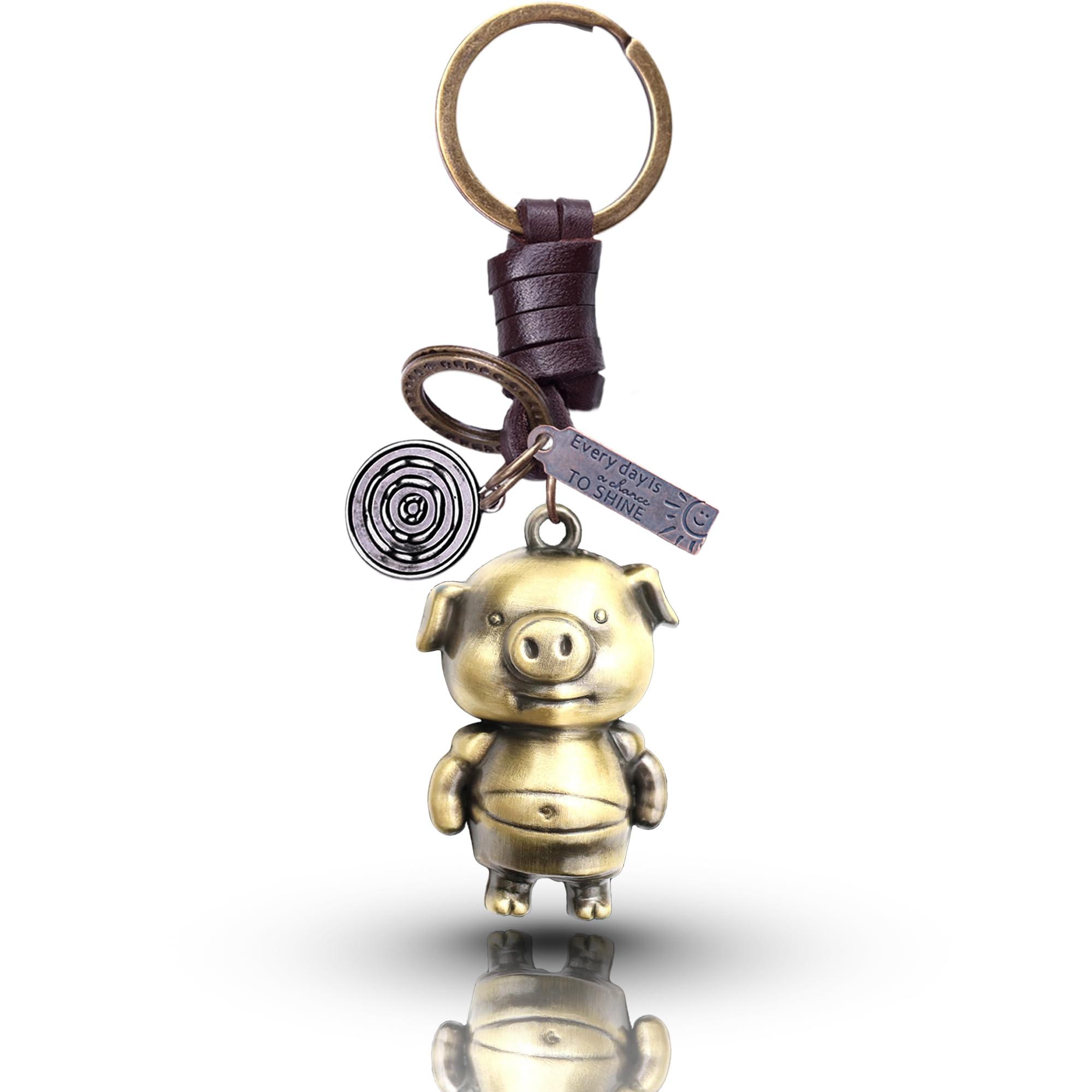 Funny Keyring Gifts for Men | Handcrafted Leather Women Key Rings | Cute Key Charm Vintage Accessory