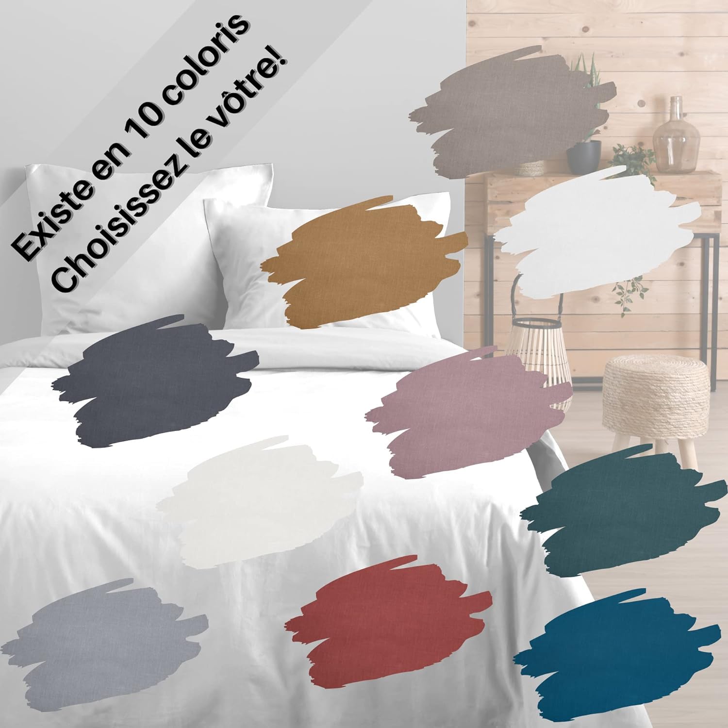 Lovely Casa, Duvet cover, Size 200 x 200 cm, 100% Oeko-Tex certified cotton, White, Eden model, Bedding for home - Image 4