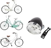 Vista 3 de BlueSunshine - Lámpara de luz delantera para bicicleta, estilo vintage, retro, 3 luces LED con soporte