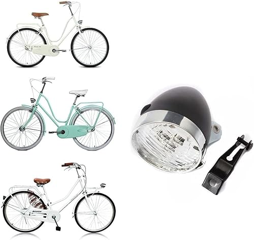 Miniatura 5 de BlueSunshine - Lámpara de luz delantera para bicicleta, estilo vintage, retro, 3 luces LED con soporte