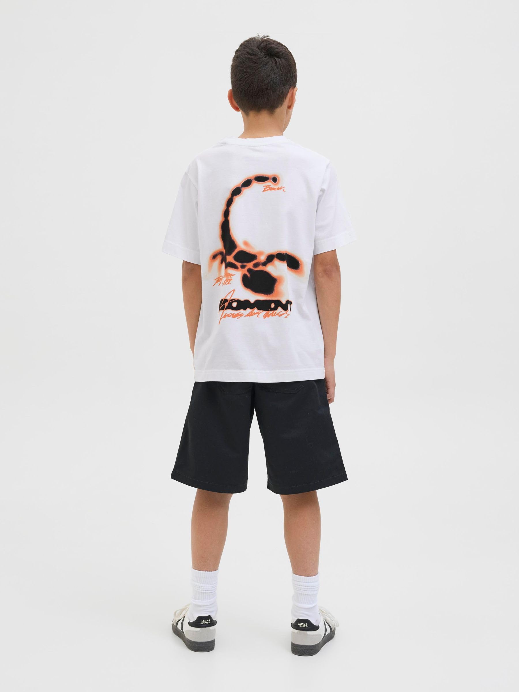 JACK & JONES Męska koszulka Jcostratus Graphic Tee SS Crew NEC Jnr, Bright White, 152