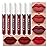 evpct 6Pcs Lipstick Matte Liquid Lipstick Lipgloss Set for Women, Dark Deep Bright Ruby Sexy Brick Red Mauve labiales mate 24 horas originales matte larga duracion 24 Hour Lipstick Long Lasting