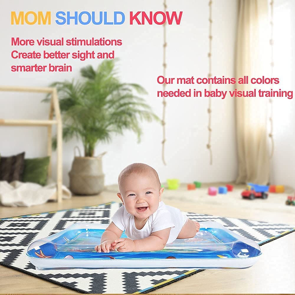 SILENCIO® Baby Kids Water Play Mat Toys Inflatable Tummy Time Leakproof Water Play Mat, Fun Activity Play Center Indoor and Outdoor Water Play Mat for Baby (Water Play Mat) 1