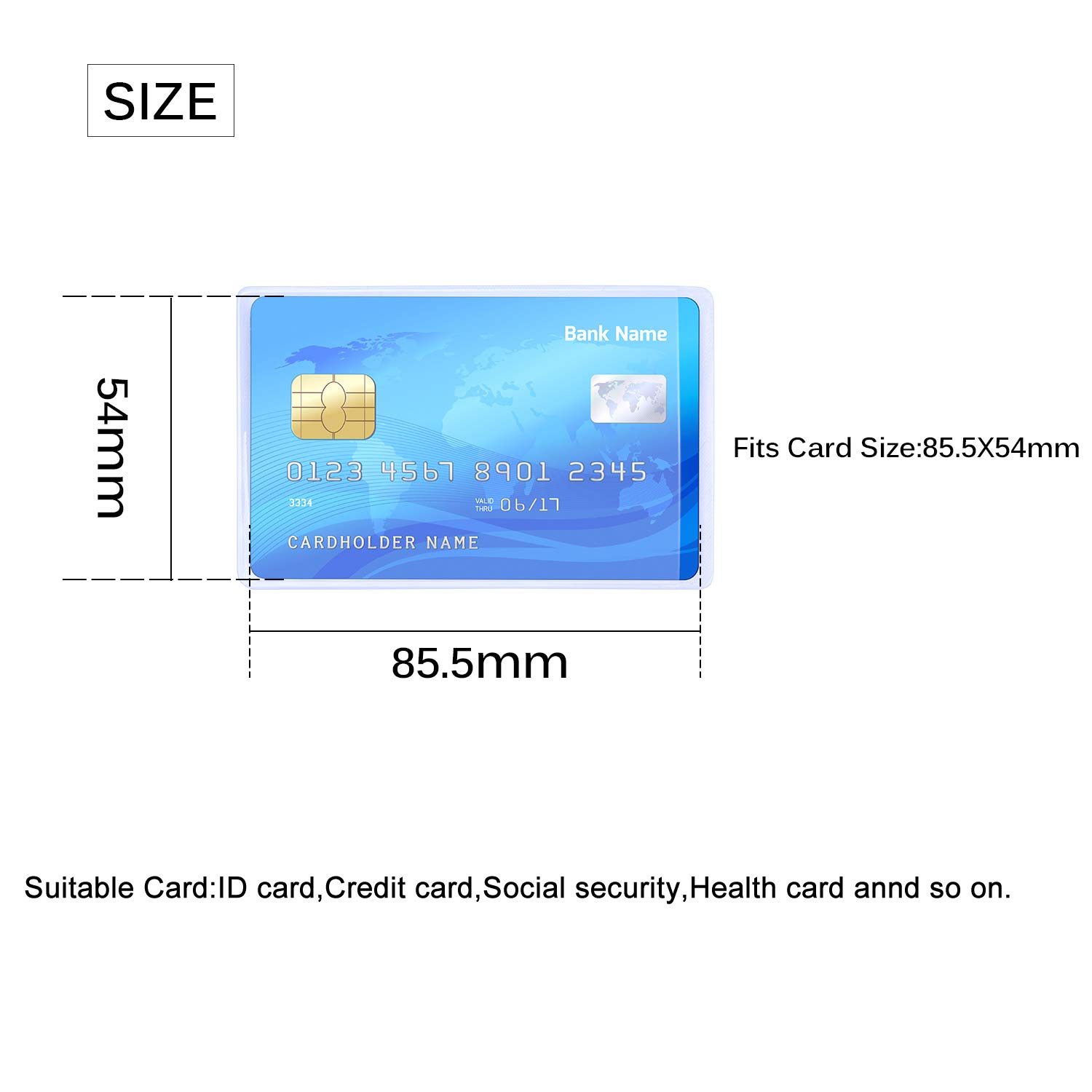 Set 10 Portatessere Kwmobile - Custodie Trasparenti Per Carte Di Credito, Bancomat, Patente, Tessera Sanitaria - Foto 13