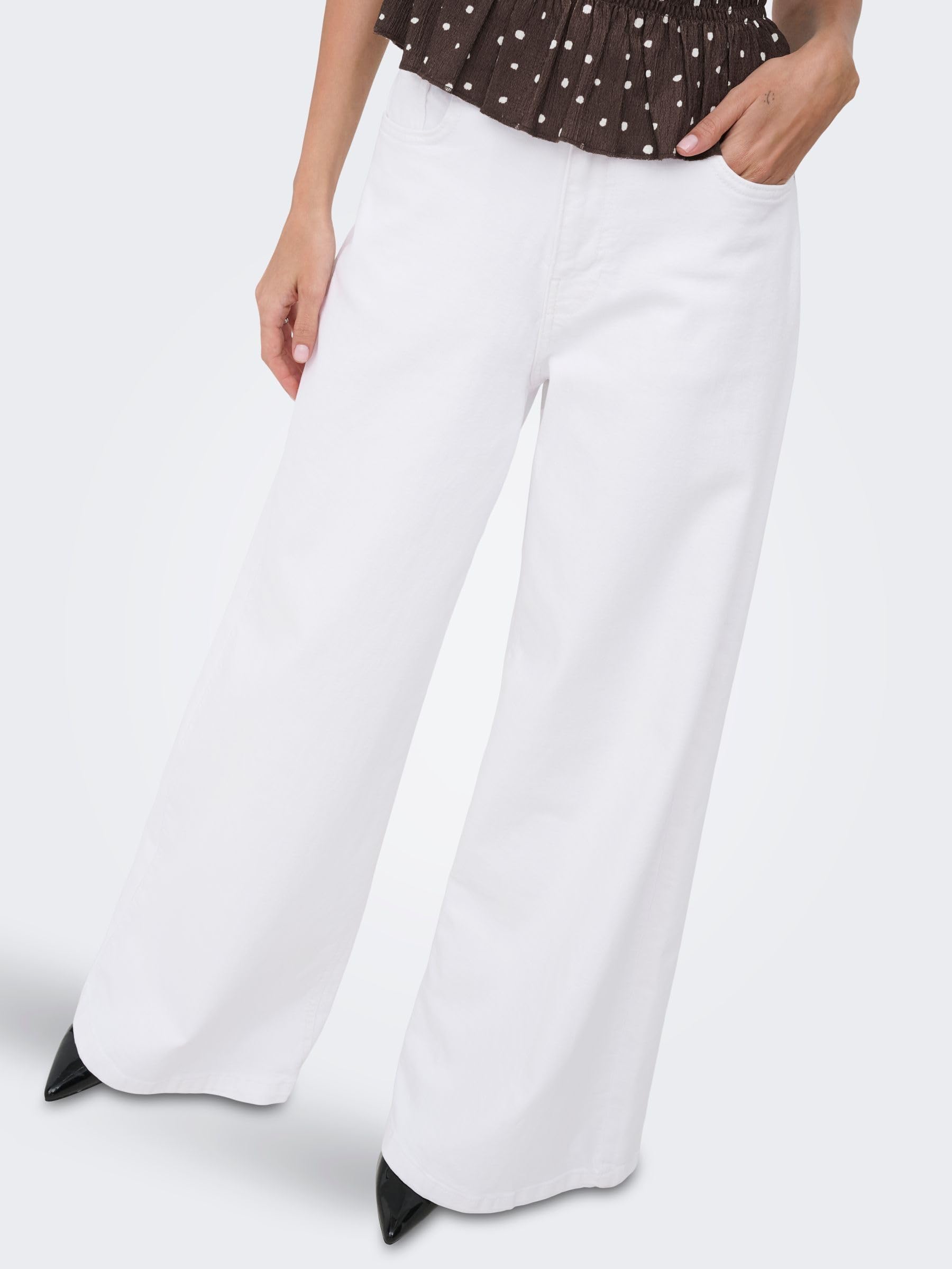 ONLY ONLFRANCESCA Jeans mit weitem Bein Mittlere Taille
