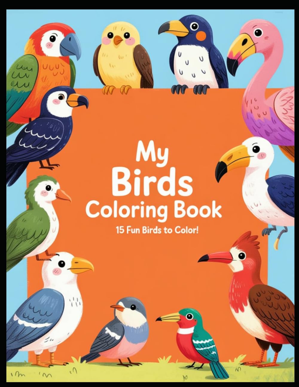 Cute Birds Coloring Book for Toddlers and Kids Ages 3-8: Fun Bird Coloring Pages for Little Hands!