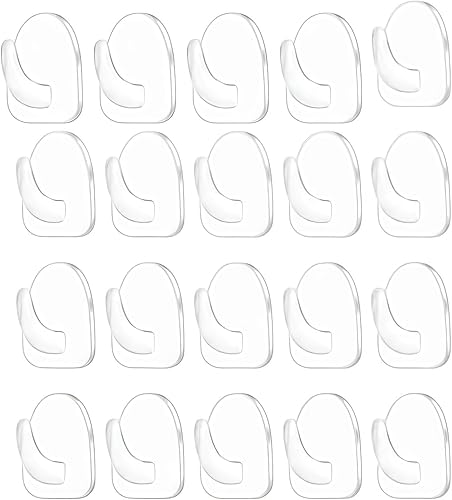 20 ganchos de pared adhesivos transparentes para colgar, pequeños ganchos adhesivos de plástico, ganchos adhesivos de acrílico transparente para