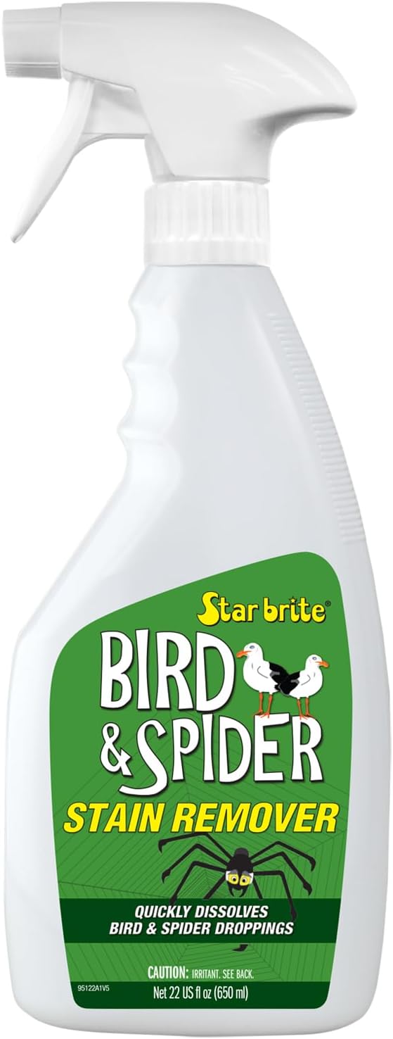 Spider & Bird Stain Remover Spray - Quickly Dissolve Bird Droppings & Clean up Spider Mess - Won't Remove Polish or Wax (095122SS)