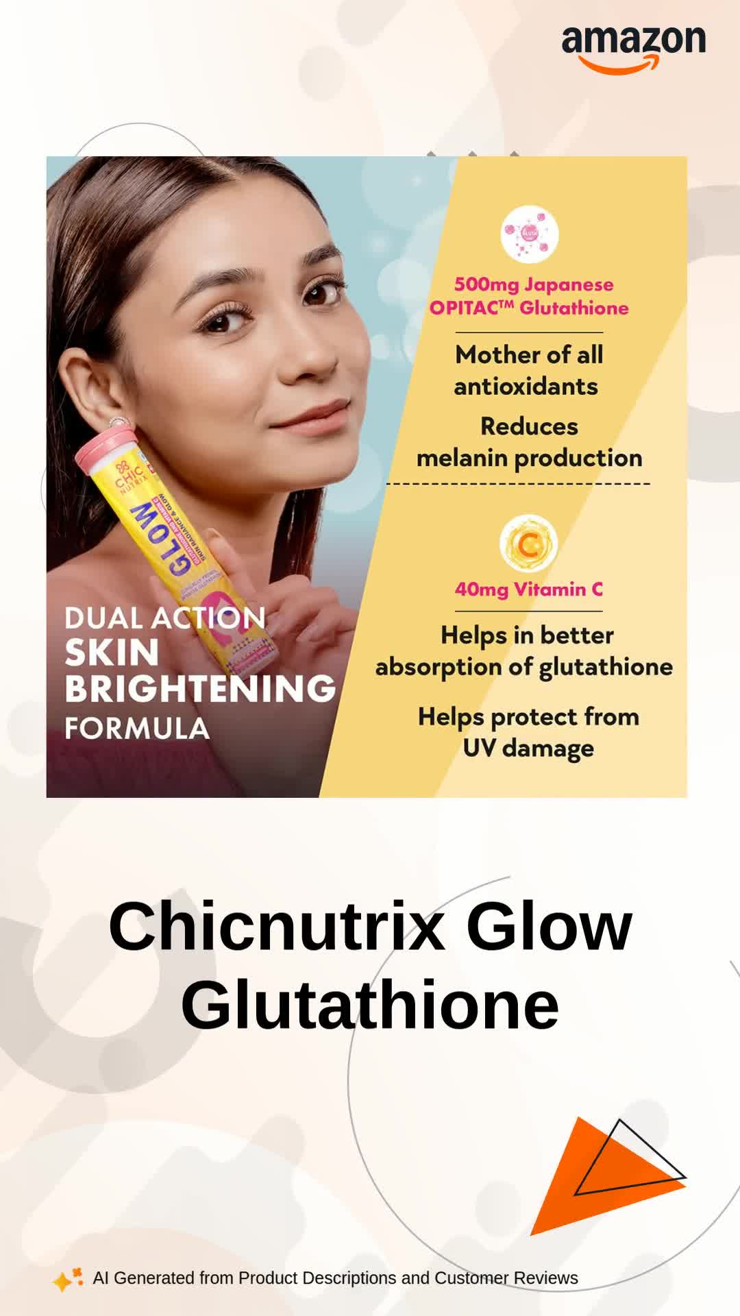 Chicnutrix Glow Glutathione Effervescent Tablets with Vitamin C Chicnutrix Glow Glutathione Effervescent Tablets with Vitamin C