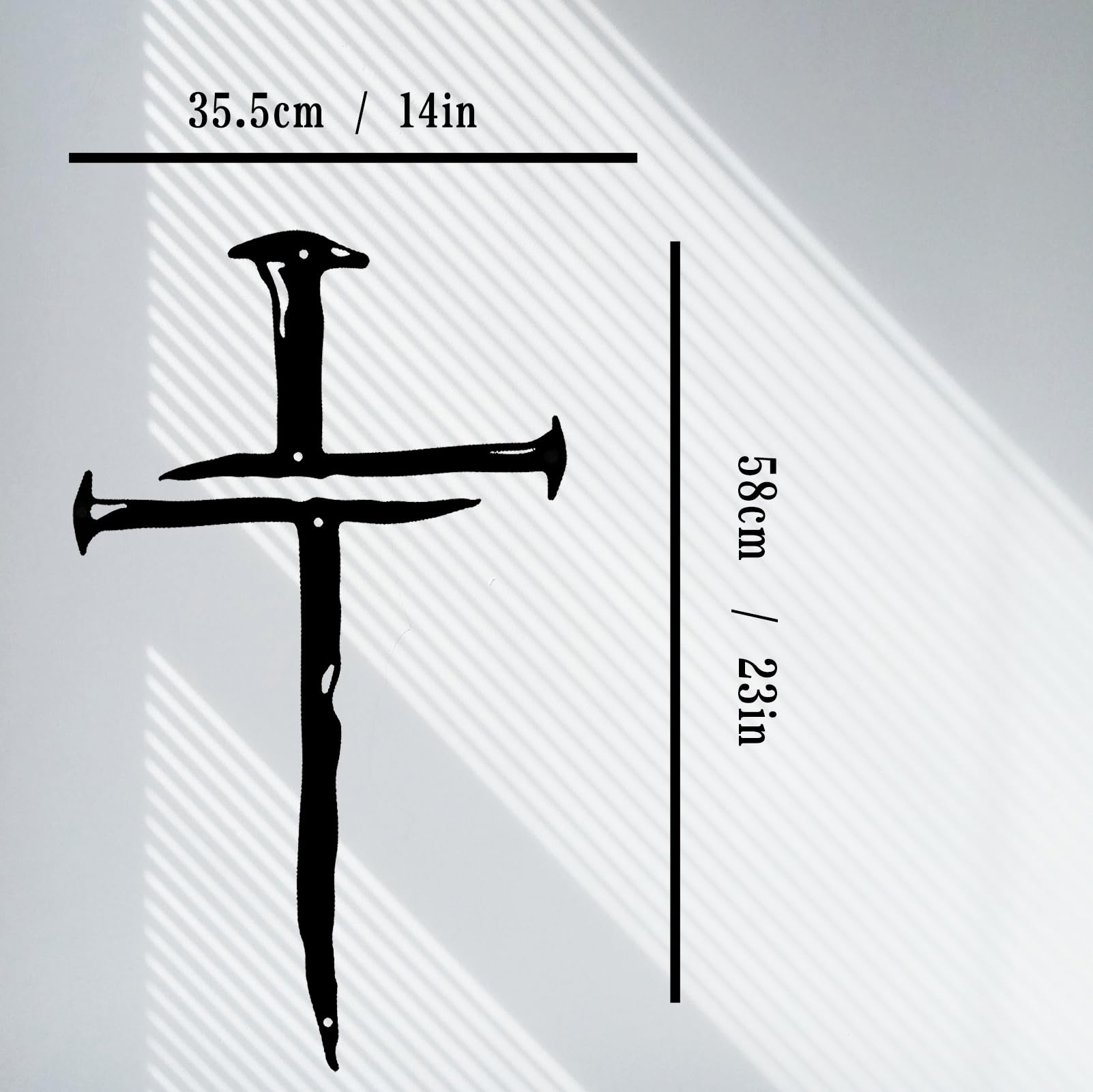 RESACO Wall Cross Jesus Crosses Wall Decor Religious Metal Wall Art Minimalist Decorations for Church Home Office Baptism Decor Gift for a Christian?14x23in?