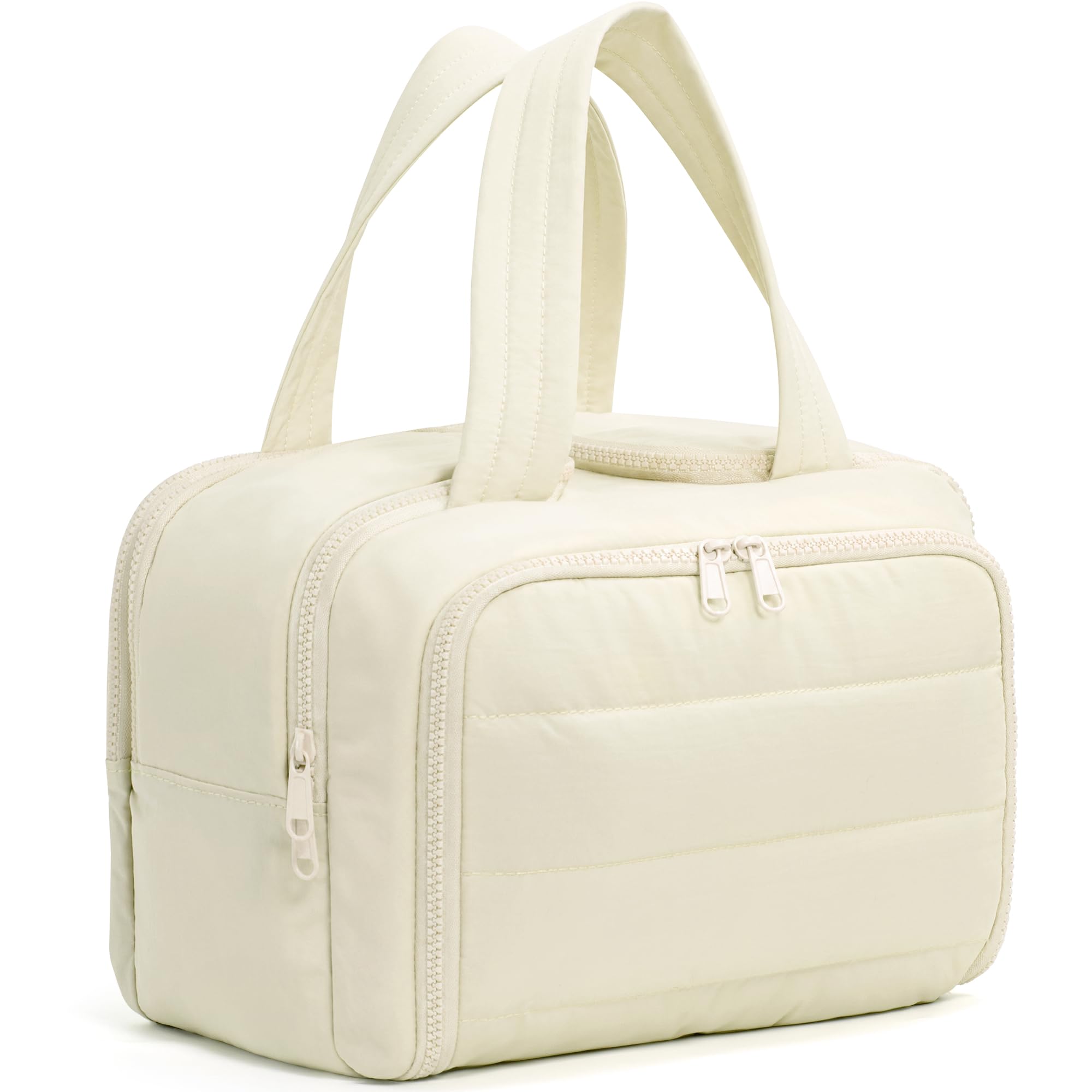 Beauty case da viaggio: grande capacità, 4 scomparti, separazione bagnato/secco, tessuto leggero ultra morbido e design anti-fuoriuscite, per viaggi, palestra, regalo (30 cm di lunghezza