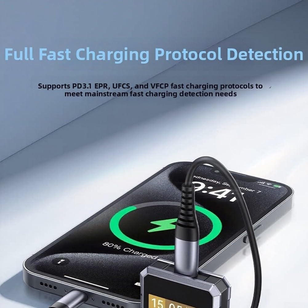 240w Pd 3.1 Usb C Medidor de Potencia Probador Con Resolución de 7 Dígitos Y Análisis de Flujo de Corriente Bi Direccional Para Envejecimiento de Batería Para Insights Plus Pantalla Inteligente Sensor