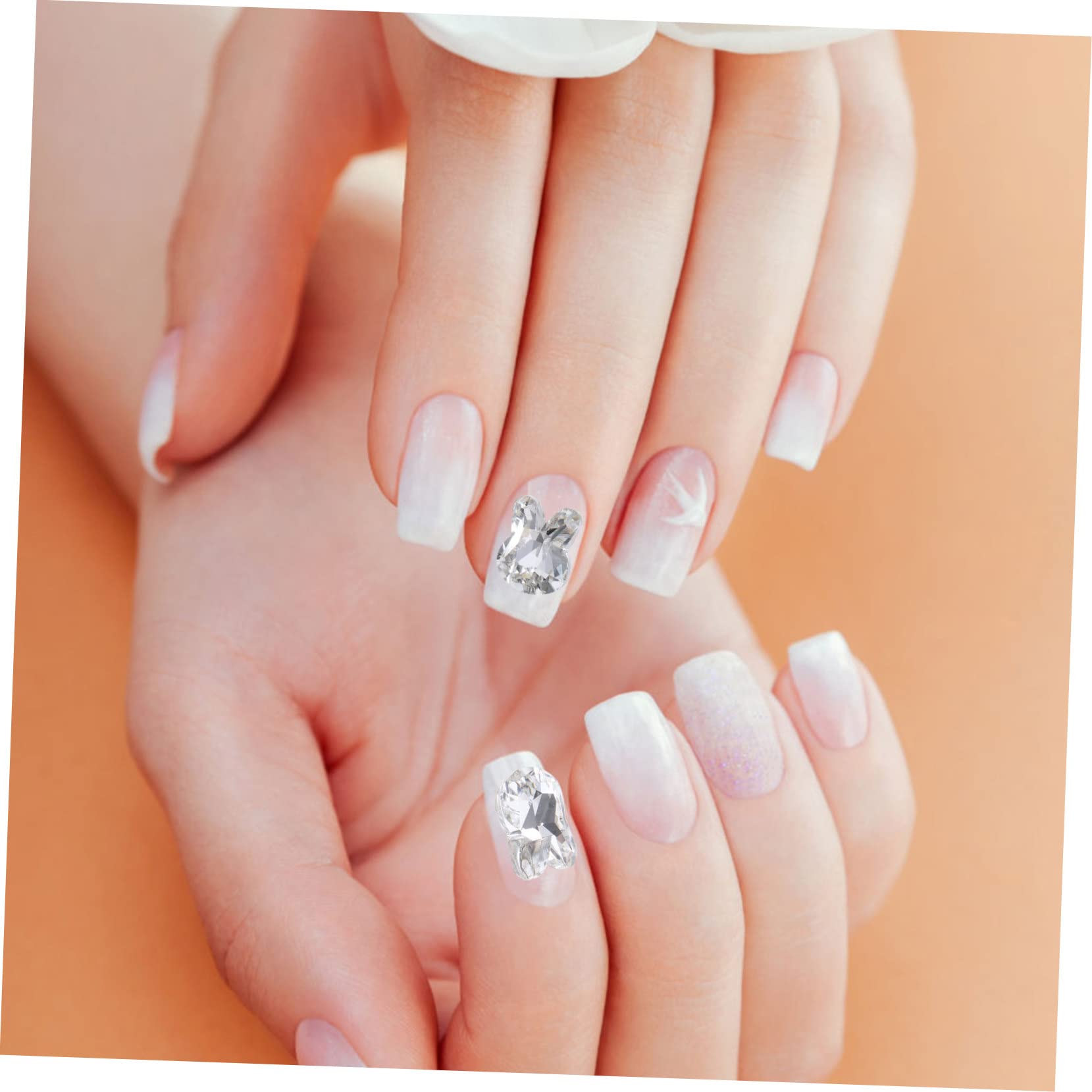 5 Set Gioielli Con Diamanti Per Unghie Decalcomanie Per Le Nail Art Dito Del Piede Coniglio Bunny Adornare Certamente Ornamento Per Manicure Fai Da Te Fette Di Unghie 20 Pezzi*5
